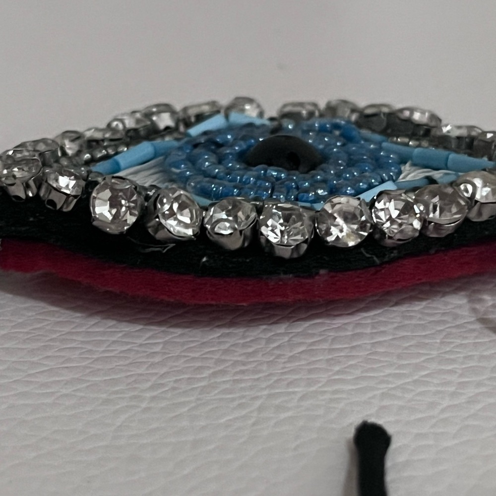 Picasso / Dali Style Blue Beaded Rhinestone EVIL EYE Threaded / Beaded Bracelet - Picture 9 of 9